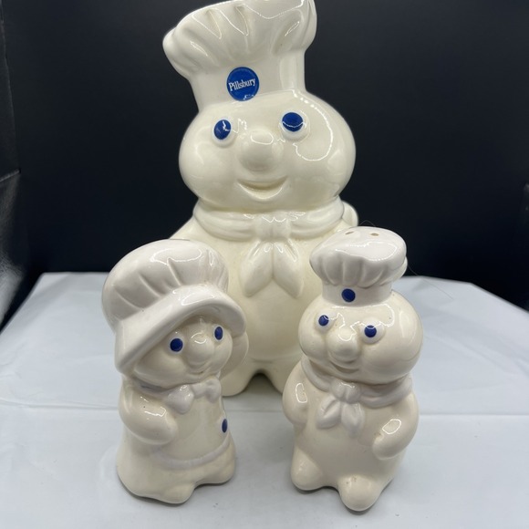 Pillsbury Other - 1988 3pc Lot Pillsbury Doughboy Ceramic Utensil Holder and Salt & Pepper Shakers